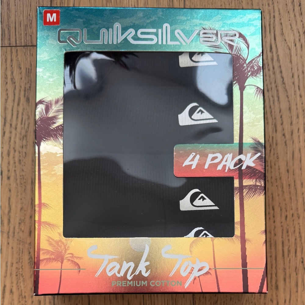 Quicksilver 4 Pack Men’s Black Tank Tops NWT Size M